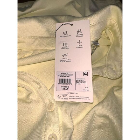 Walter Hagen Golf Women's Clubhouse Flutter Sleeve Size XS Lemon Sorbet Mspr $55 - Picture 4 of 4